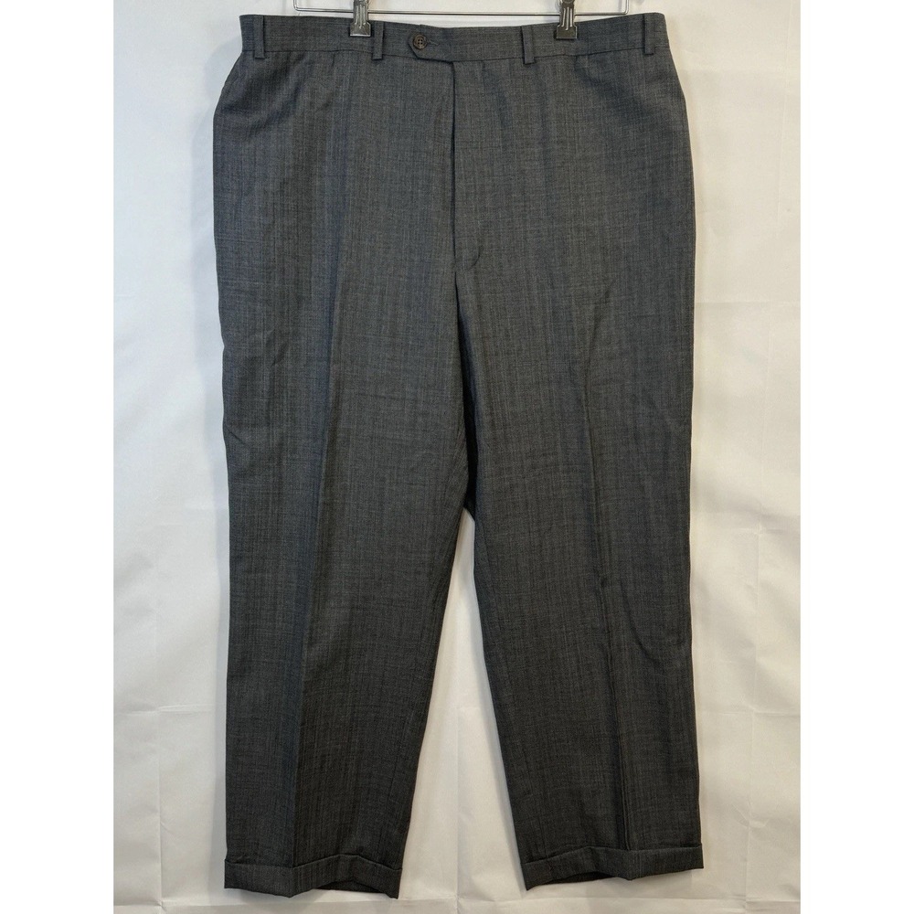 VTG 48L Lauren Ralph Lauren Wool Gray 2-Piece Suit Herringbone 40x28 Classic Fit - Picture 3 of 16